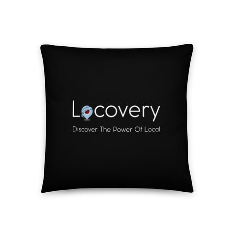 Locovery Discover The Power of Local Pillow | Black