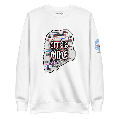City's Mine Unisex Fleece Pullover | White