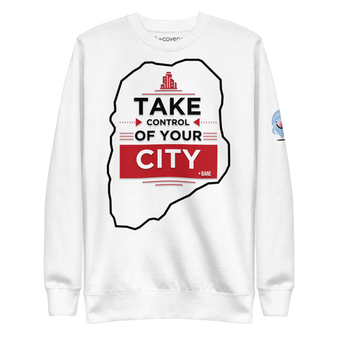 Take Control Of Your City Atlanta Unisex Fleece Pullover | White